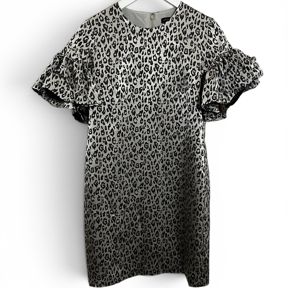 Banana Republic Black and White Leopard Print Mini Dress